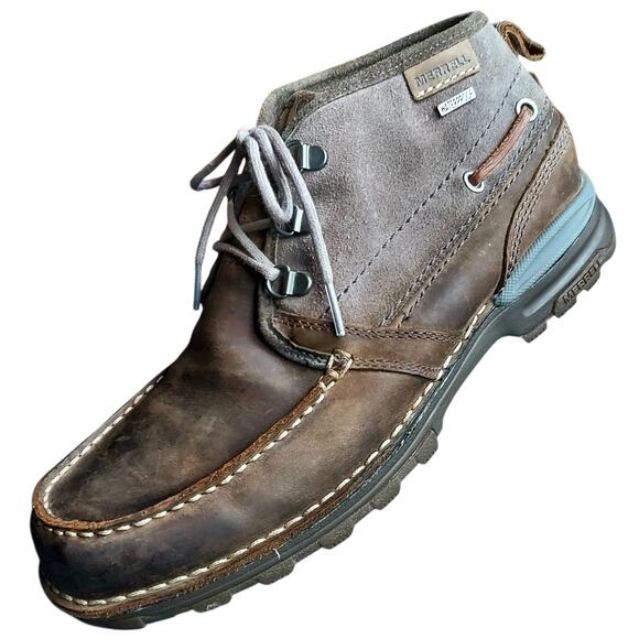 Merrell Shiraz Mens Waterproof Leather Casual Ankle Boot Lace Up Charcoal Sz 10 - Picture 1 of 7